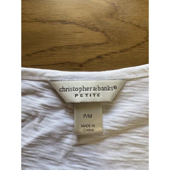 Christopher Banks Short Sleeve Women Blouse Size Petite Medium Lace Flamingo - Picture 3 of 10